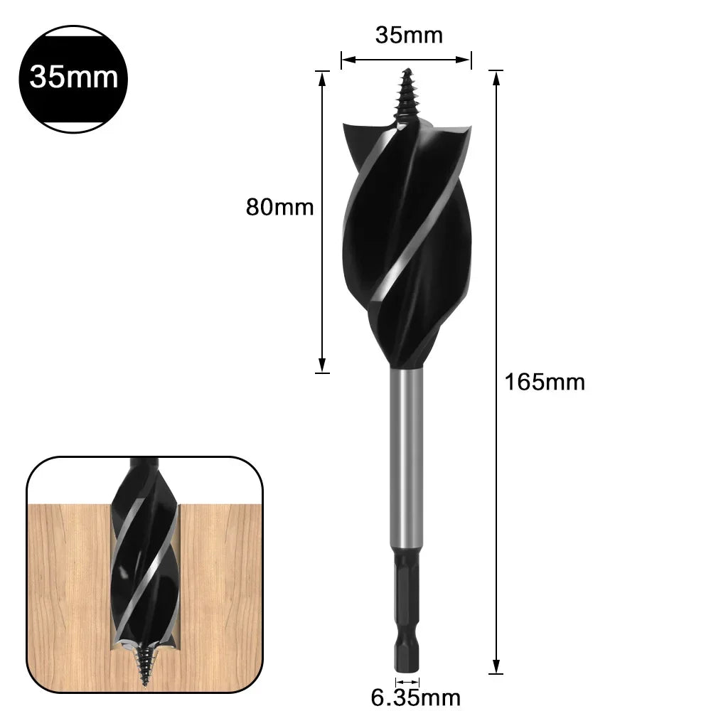 Hole Opener 10-35mm 1/4'' Hex Shank Twist Drill Bit, Reamer Auger Carpenter Joiner broca Drill Bits for Wood  Woodworking Tools