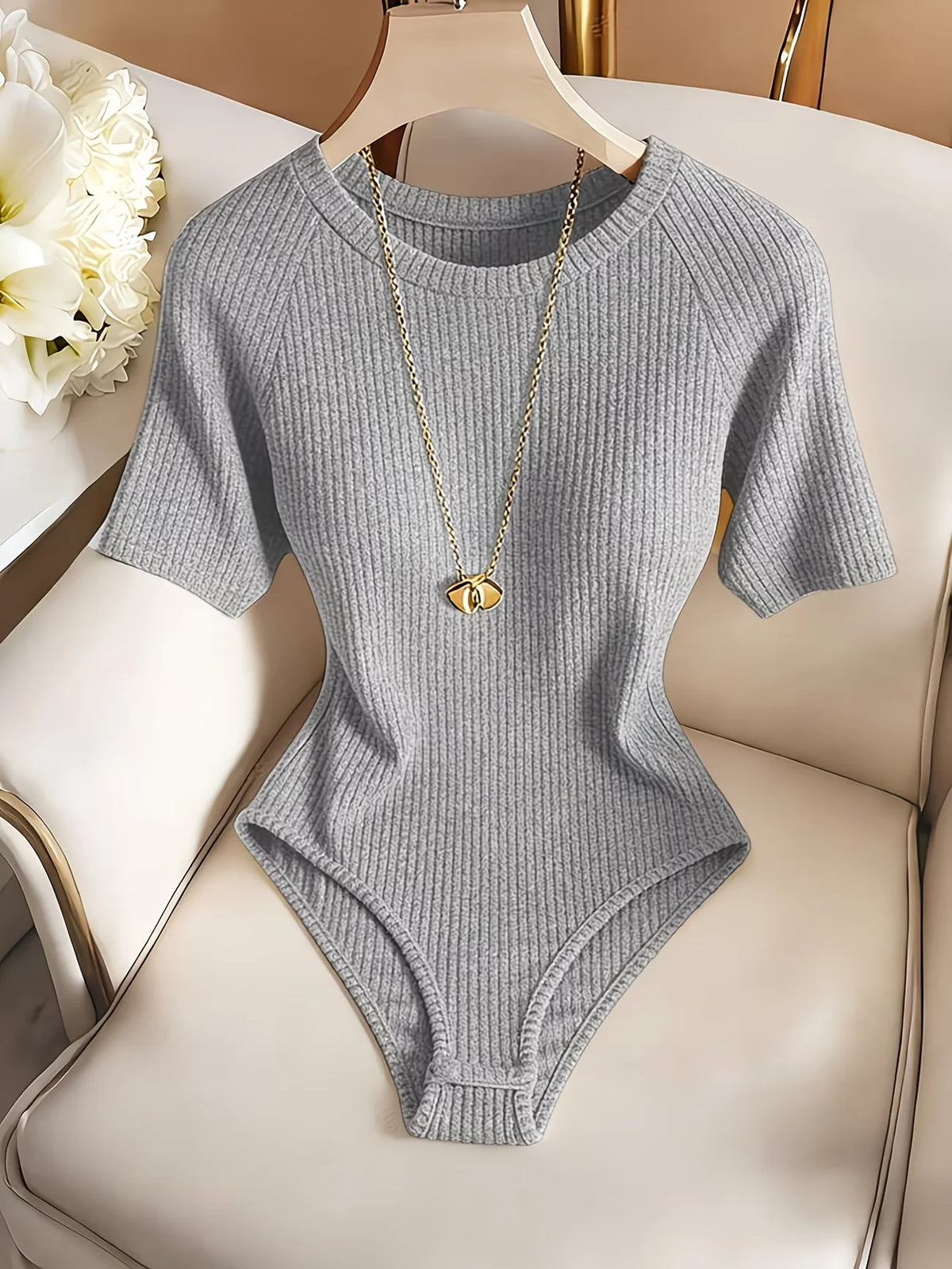 Women's short sleeve jumpsuit, 3-piece set — view 3 of 20