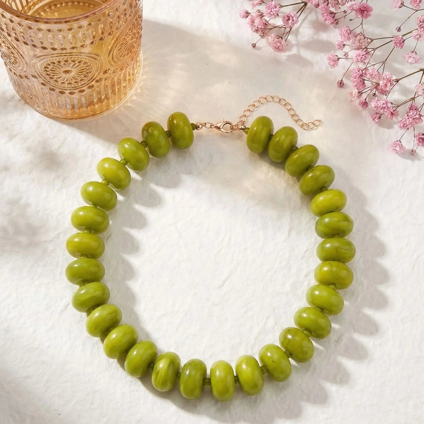 1pc Bohemian Fashion Casual Dopamine Acrylic Bead Necklace Charms Chunky Jewelry Suitable for Women