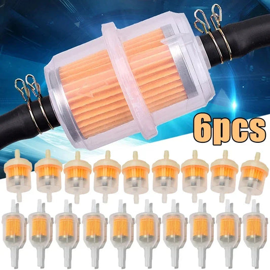 1-6pcs Car Gasoline Oil Filter Pipes Universal Inline Gas Fuel Filter for Small Engine Lawn Mower Motorcycle Accessories 6MM-8MM