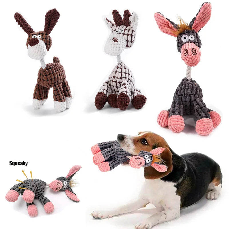 Donkey Plush Dog Toy - Durable Squeaky Toy for Large Dogs – photo 5
