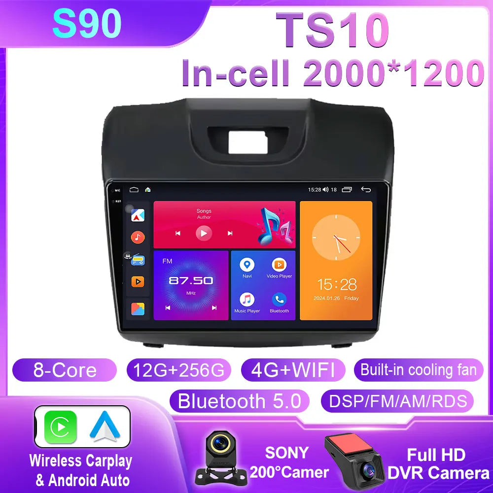 Android 15 Carplay Car Radio Multimedia For Chevrolet TrailBlazer 2012 - 2016 S-10 S10 Colorado For Isuzu D-Max DMAX Stereo WIFI