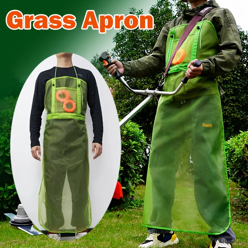 Garden lawn mowing clothing,Trimmer Shoulder Harness with Durable Nylon Strap, Breathable Mesh Garden Mowing Apron with Pocket
