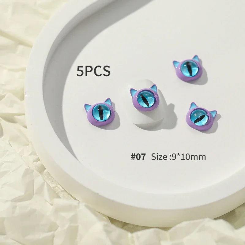 5pcs Halloween Nail Gems Decoration Charms Strass Ongles Nail Rhinestones Halloween Nails Accessories Christmas Nail Art Charms