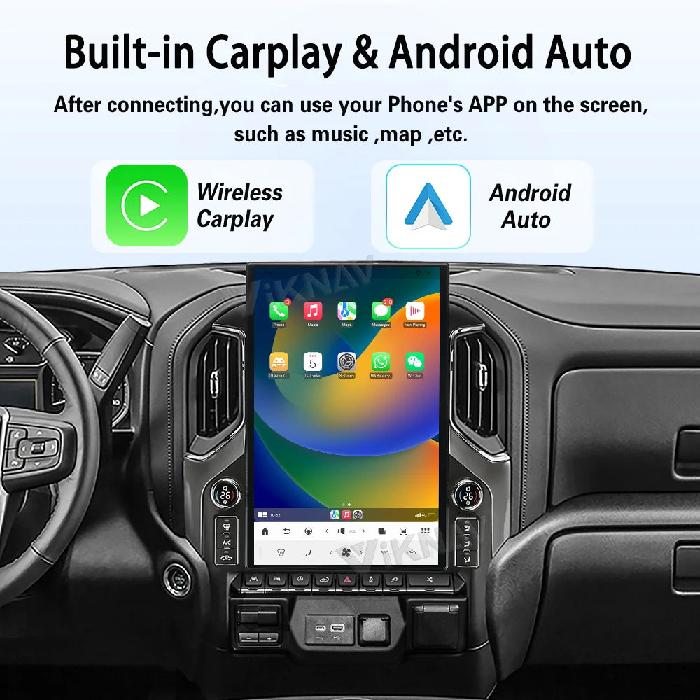17.2" Android14 Car Radio For GMC Sierra Chevrolet Silverado 2019-2024 Touch Screen With LCD Knob Carplay Android Auto Player