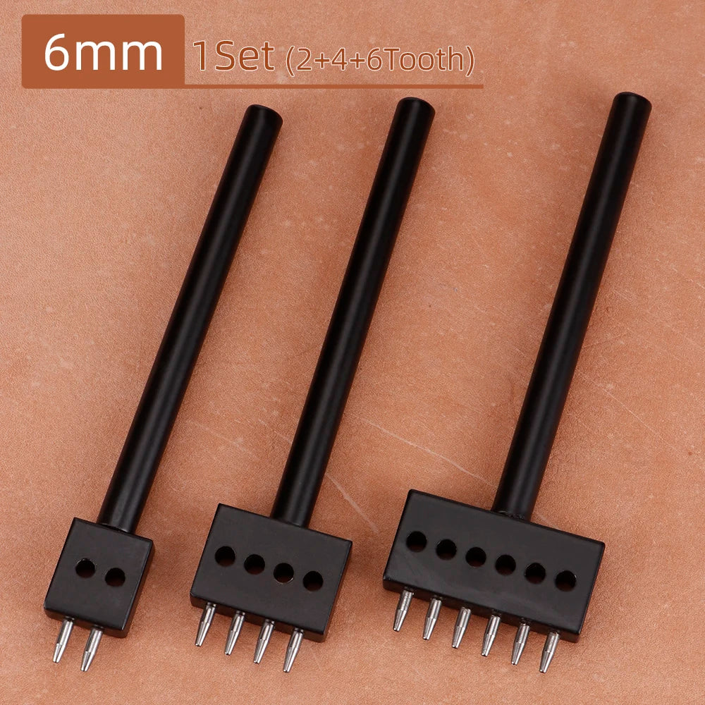 1set Leather Belt Hole Punching Tool, DIY Round Hole Puncher, Leather Craftwork Circle Hole Making Tool, Spacing 4/5/6/8mm