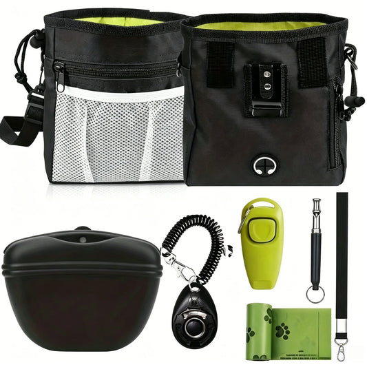 Dog Training Kit - Treat Pouch, Clicker, Whistle & Poop Bags