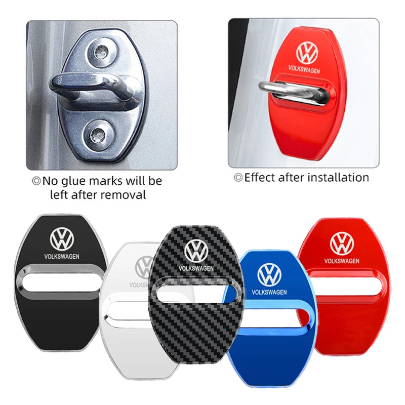 4Pcs Car Door Lock Protective Cover Sticker – Compatible with Volkswagen Golf, Polo, Passat, Tiguan, Jetta, T-Roc