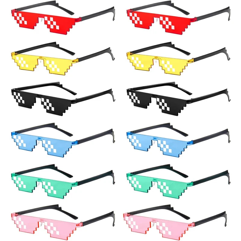 Pixel Theme Party Favors Pixelated Sunglasses Silicone Bracelets Birthday Decoration Party Supplies Gift