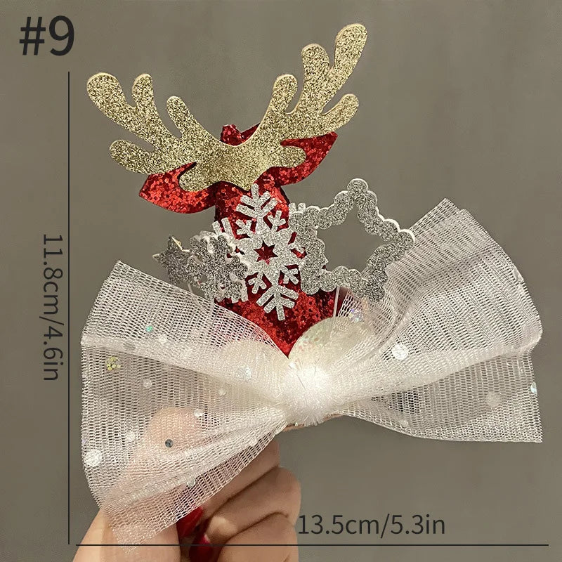 2026 Christmas Hair Clips Kawaii Christmas Headbands Hair Accessories Deer Ear Hairpin for Girl Photograph Prop Xmas Party Decor