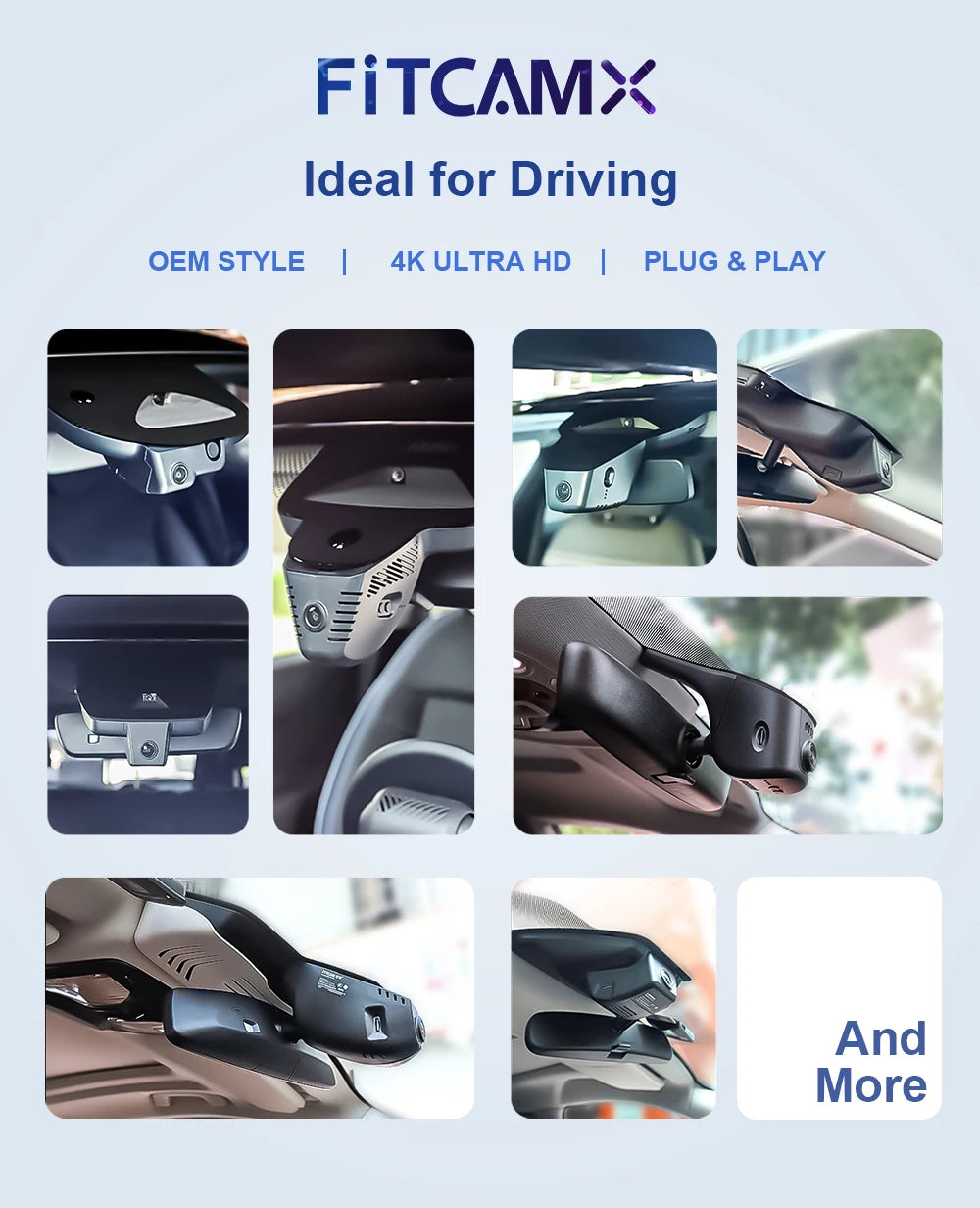 FITCAMX 4K Dash Cam for Volvo XC60 S90 V90 XC40 XC90 – Front & Rear DVR with WiFi App | Plug & Play