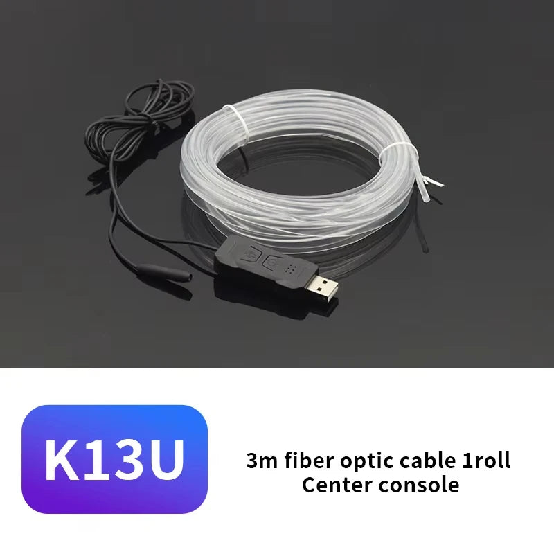 RGB Fiber Optic Car Ambient Light Strip with Music Sync (2-5m)