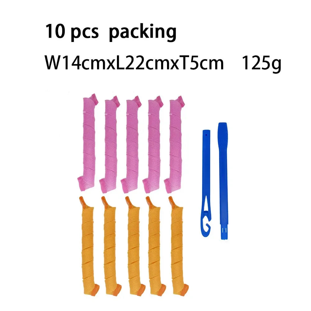 Heatless Hair Curler 10/12 pcs No Heat Hair Curls Ribbon Rollers Sleeping Soft Headband Hair Curlers Woman Hairs Styling Tools