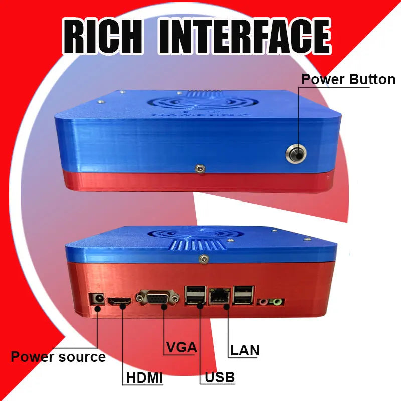 GD10 Dual-System Mini PC Console — i3 CPU, 1TB, Plug-and-Play TV, Wireless Controller