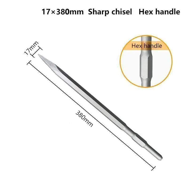 SDS-Plus Chisel Set 380mm — Point, Groove & Flat Chisels for Concrete & Brick