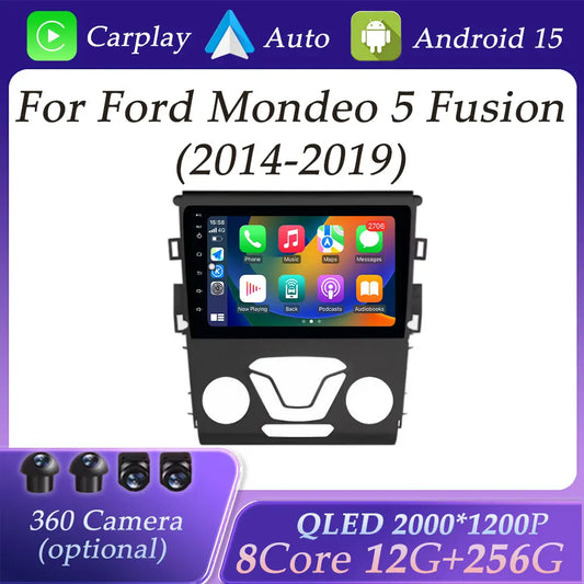 Car Stereo with Apple CarPlay & Android Auto, Compatible with Ford Mondeo 5 & Fusion