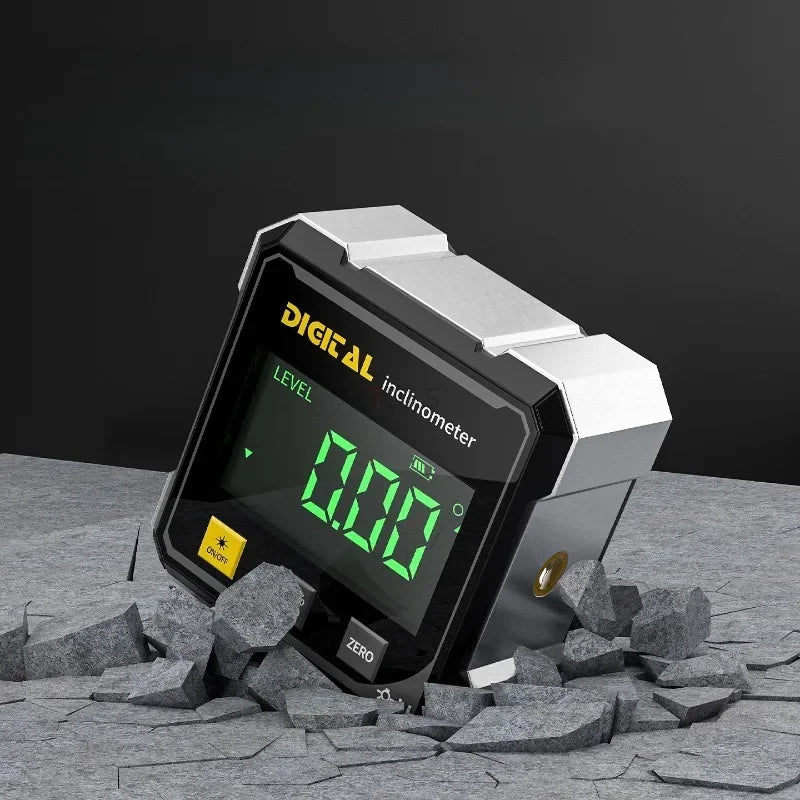 Pocket Digital Level Protractor Inclinometer Professional Digital Display Angle Gauge 360 Degree Magnetic Electronic Level Laser