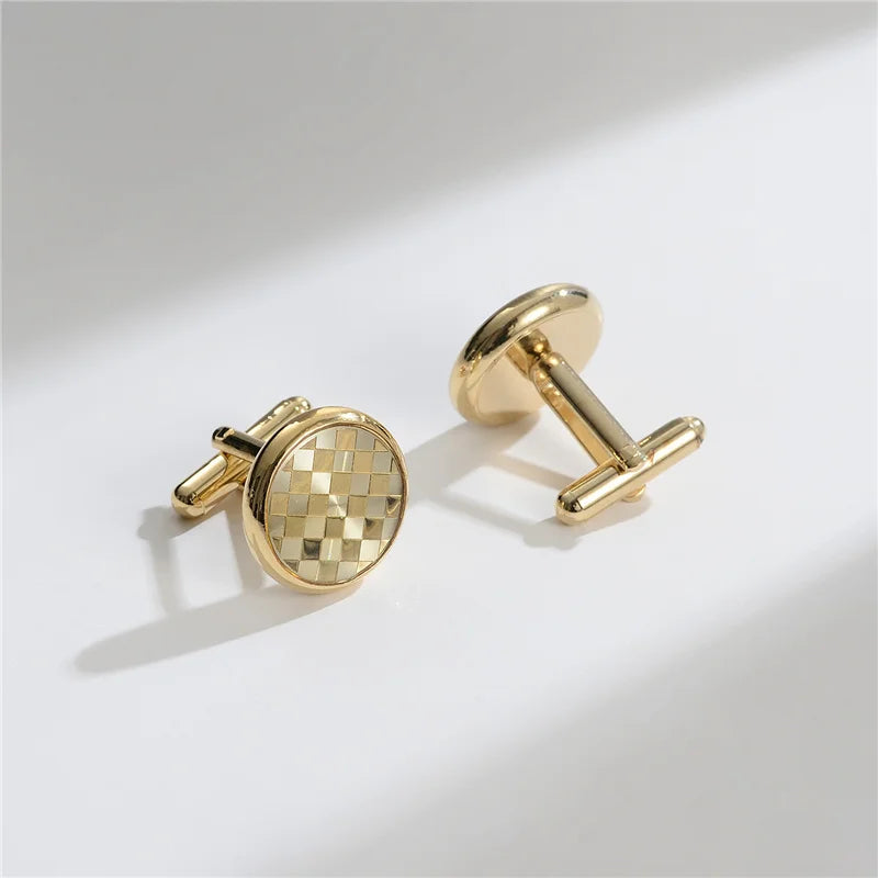 Man Shirt Cufflinks Copper Cufflinks For Mens Luxury Wedding Guests Gifts Round Square Fashion Jewelry Men Cuffs Links Tie Clip