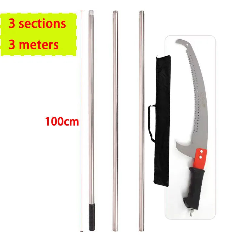 4m Telescopic Garden Pruning Saw – Stainless Steel Extending Pole, Multifunctional Hand Saw