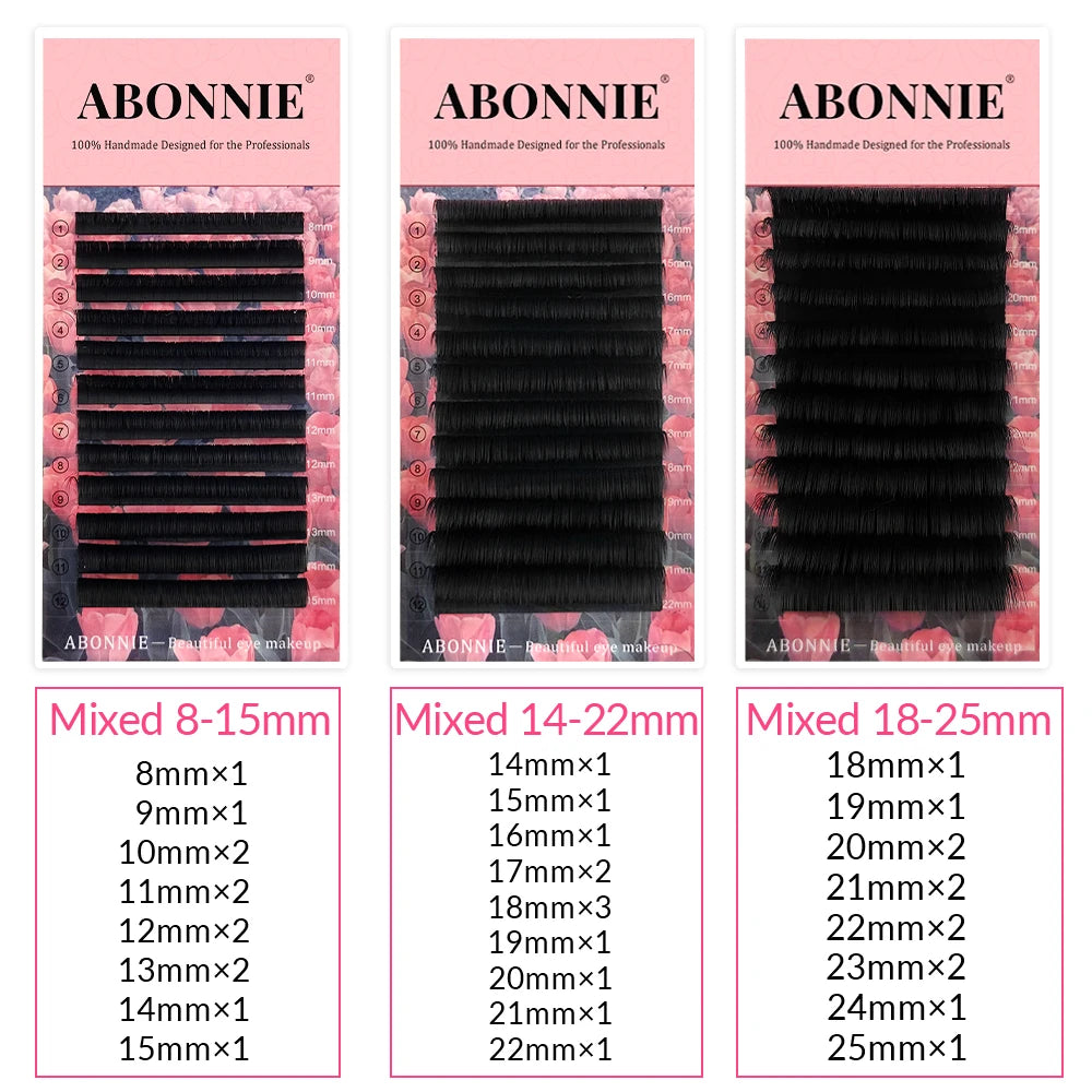 ABONNIE Matte Black Easy Fan Lashes Cashmere Blooming Eyelash Extensions Self-Making Fans Mega Volume Eyelash