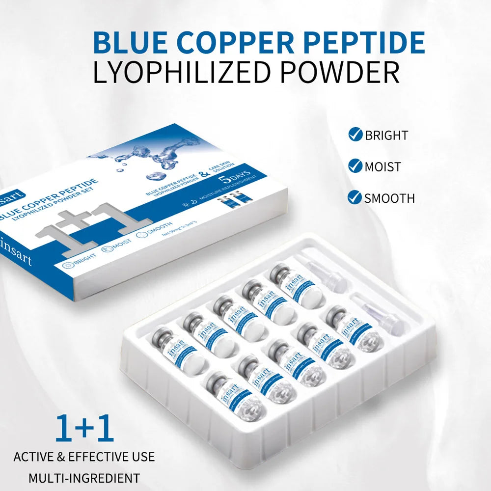 GHK‑Cu Serum Blue Copper Lyophilized Powder Hydrating Serum Rejuvenates Repairs Skin Barrier Improves Elasticity