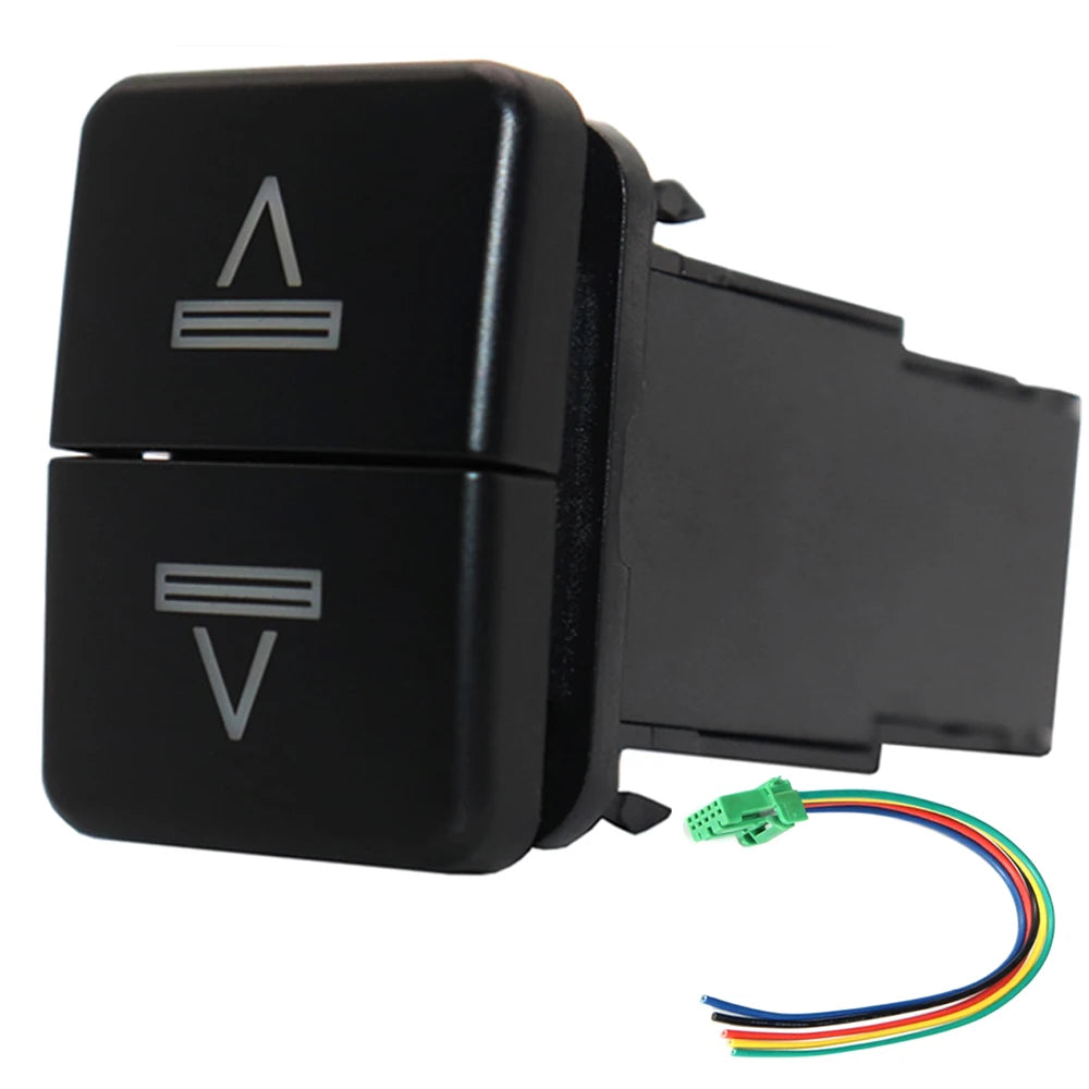 12V Dual Push Button Switch ON-Off Blue/Green Backlit 32.5mm X 22mm for Toyota 4Runner Hilux Prado RAV4, with Connector Wire