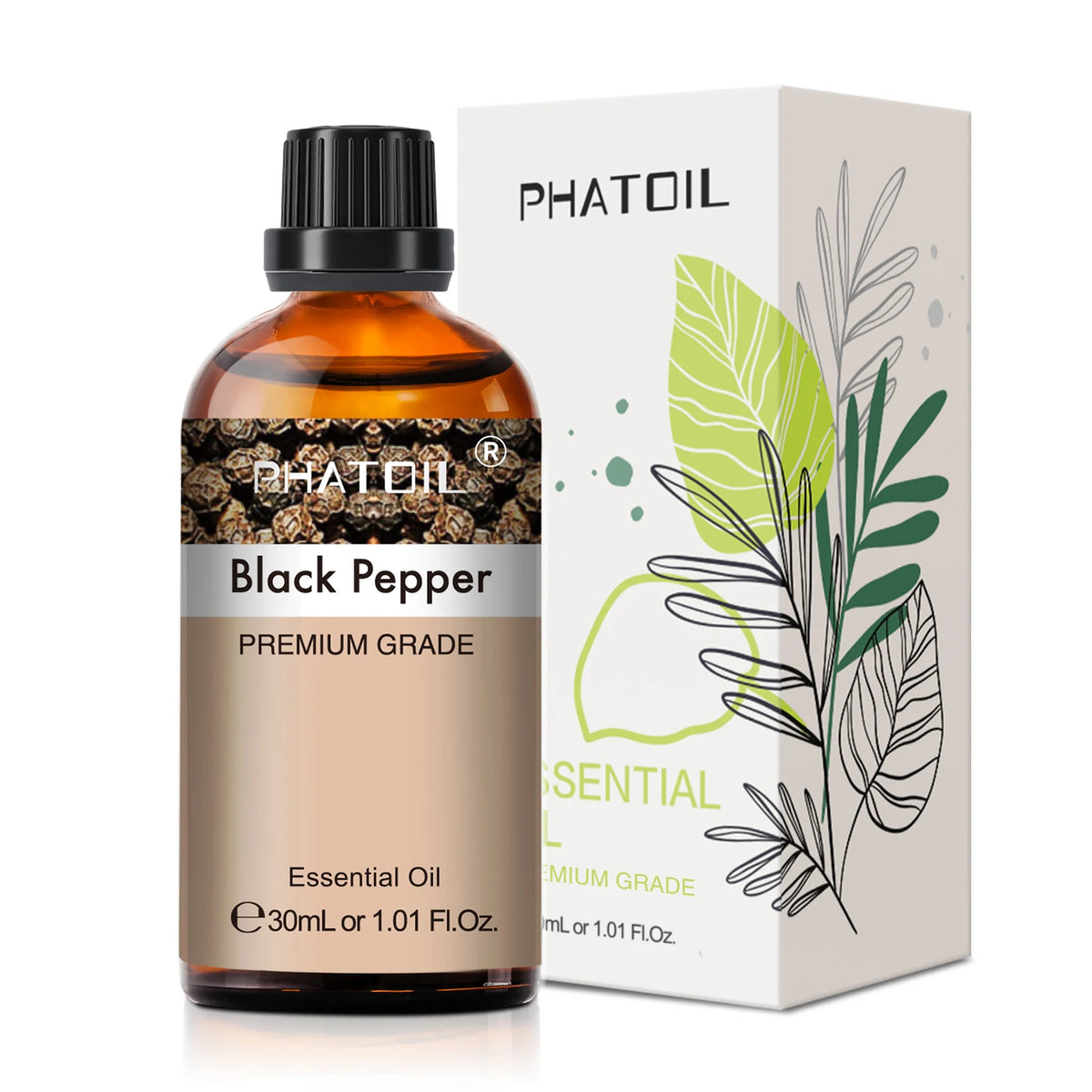 PHATOIL 1PCS Aromatherapy Essential Oil 30ml Lemon Eucalyptus Lavender Bergamot Jasmine Juniper Rose Vanilla Aroma Essential Oil