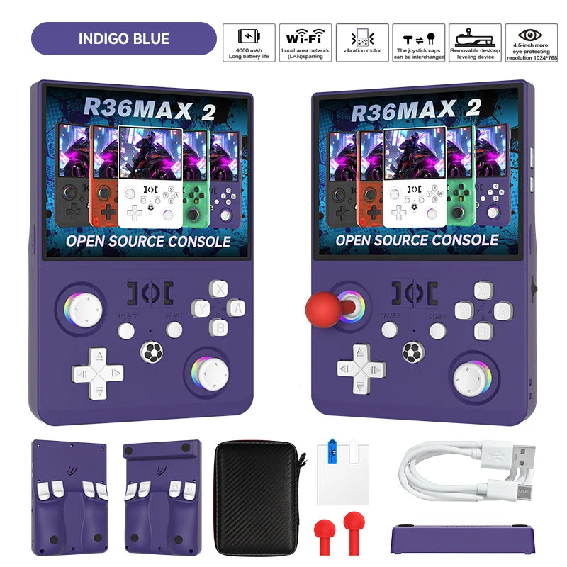 R36 Max2 Retro Handheld Game Console — 4.5" IPS, 18000+ Games