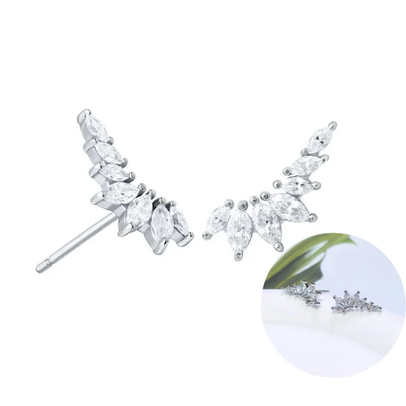 925 Sterling Silver Tassel Hoop Earrings for Women - White Zircon