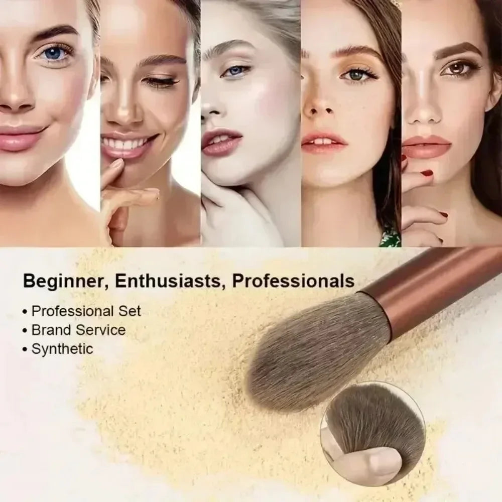 13-Piece Fluffy Makeup Brush Set for Face & Eyes