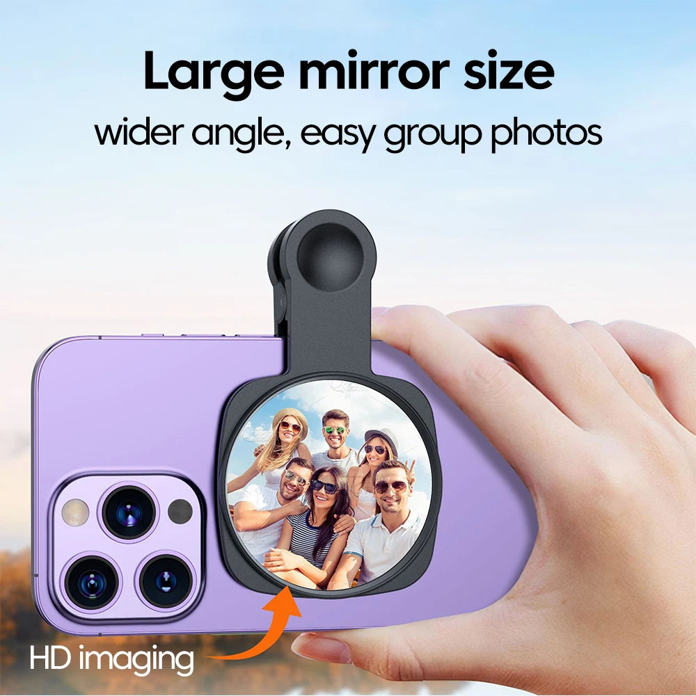 Smartphone Camera Lens Selfie Mirror Clip Kit for IPhone Samsung Smartphone Live Streaming Photo Video Selfie Vlog Accessories