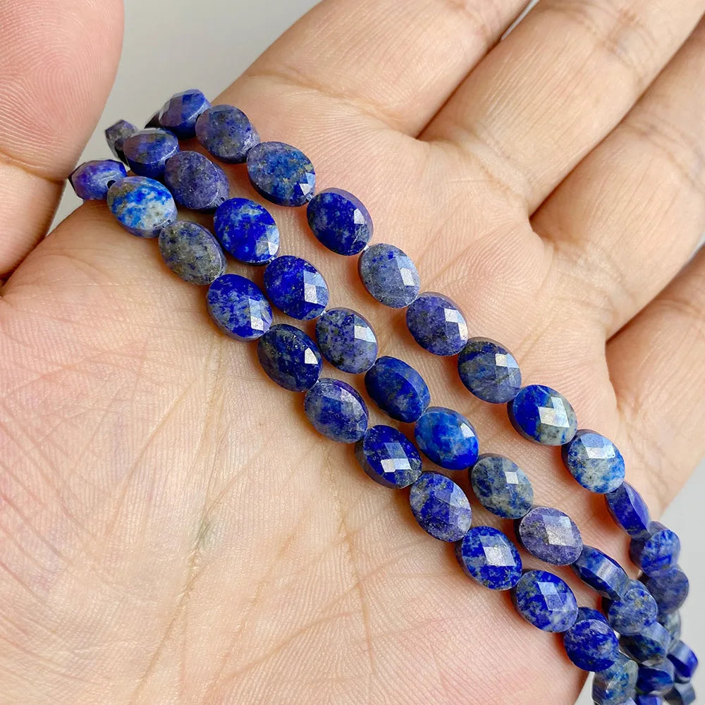Healing Faceted Gems Beads Oval Shape Natural Crystal Jaspers Stone Loose Beads For Jewelry Making Necklace DIY Bracelet 6x8mm