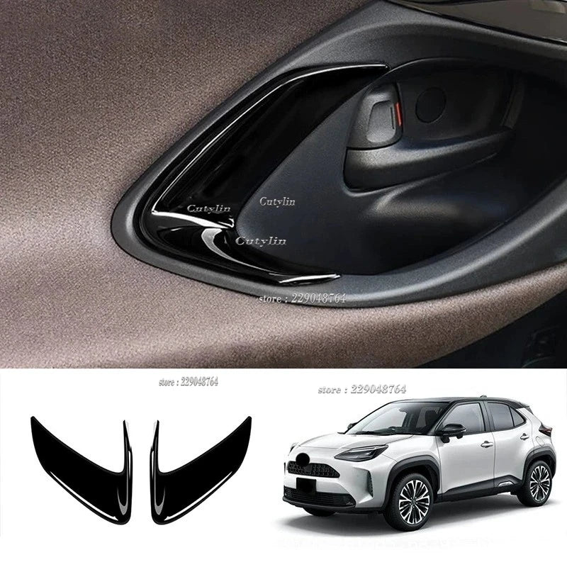 For Toyota Yaris Cross 2020 2021 2022 2023 ABS Black Car Accessories Window Switch Decoration Steering Wheel Frame Cover Trim