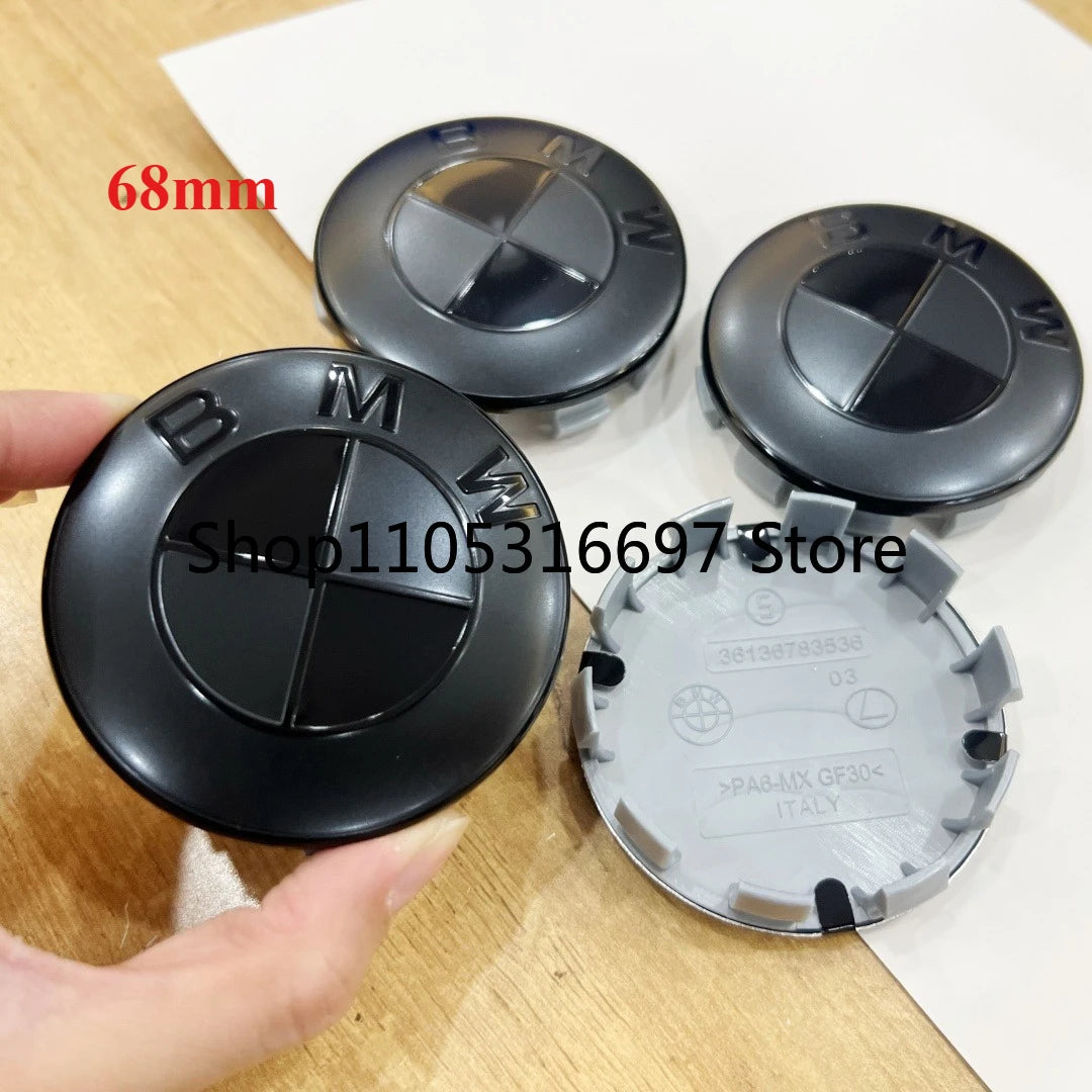 4p-56/68mm new black badge is suitable for the replacement of ABS hub center cover of modified parts of BMW Group.