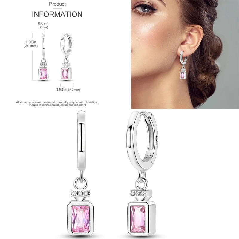 Sparkling Gold Woman Hoop Earrings 925 Sterling Silver Butterfly Colored Zirconium Earrings for Women Jewelry Anniversary Gift