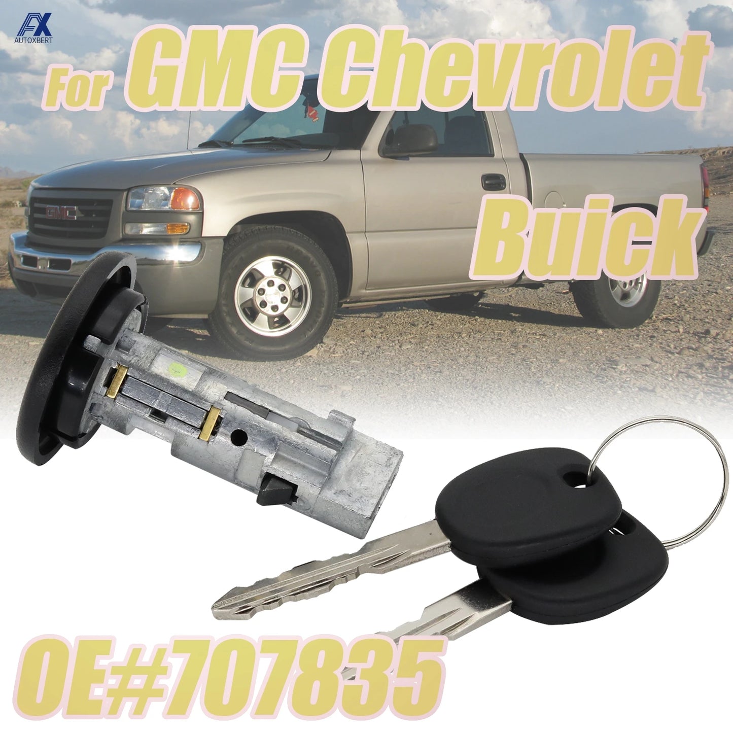 Ignition Lock Cylinder For GMC Chevy Silverado Avalanche S10 Suburban Cadillac DeVille Escalade Buick Rendezvous 02-07 5298923