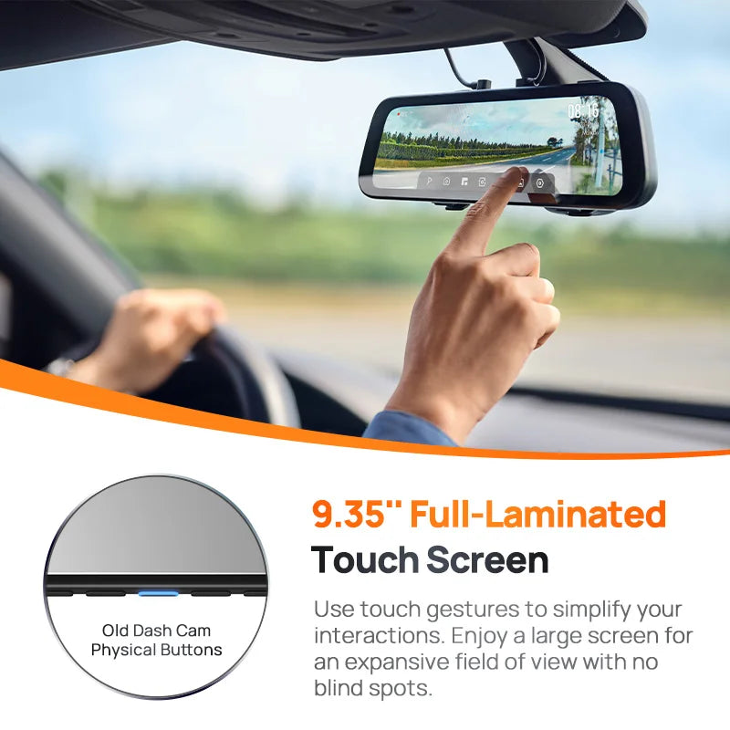 70mai S500 9.35" 1944P Rearview Dash Cam with Touch Screen