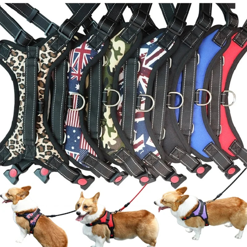 No-pull Strong Dog Harness Vest Harness for Dogs Small Medium Large Dogs Pet Accessories Corgi Chihuahua Shepherd Dog Supplies