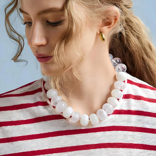 1pc Bohemian Fashion Casual Dopamine Acrylic Bead Necklace Charms Chunky Jewelry Suitable for Women