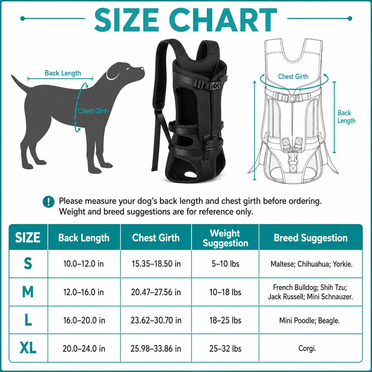 Front Pet Carrier Backpack - Chest Carrier for Small Dogs – photo 4