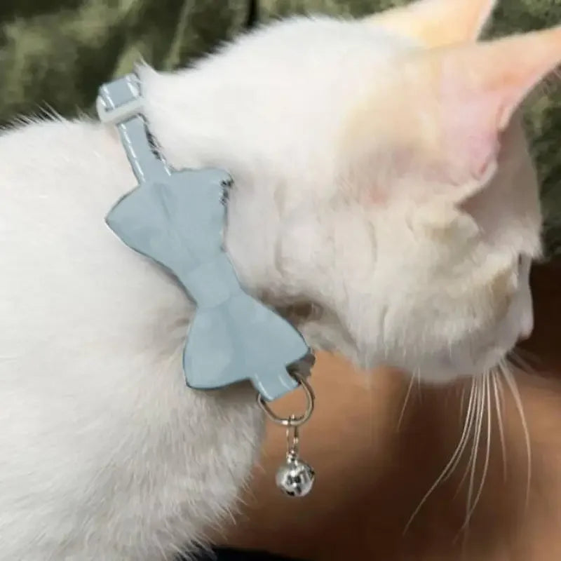 1Pcs/2Pcs Cat Collar with Bell Bow Tie Velvet & Fabric Adjustable Safety Collar for Small Dogs Kittens Pet Supplies