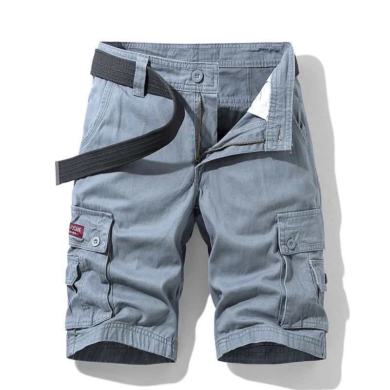 Men's Plaid Cargo Beach Shorts — Multi-Pocket Casual Bermuda Shorts