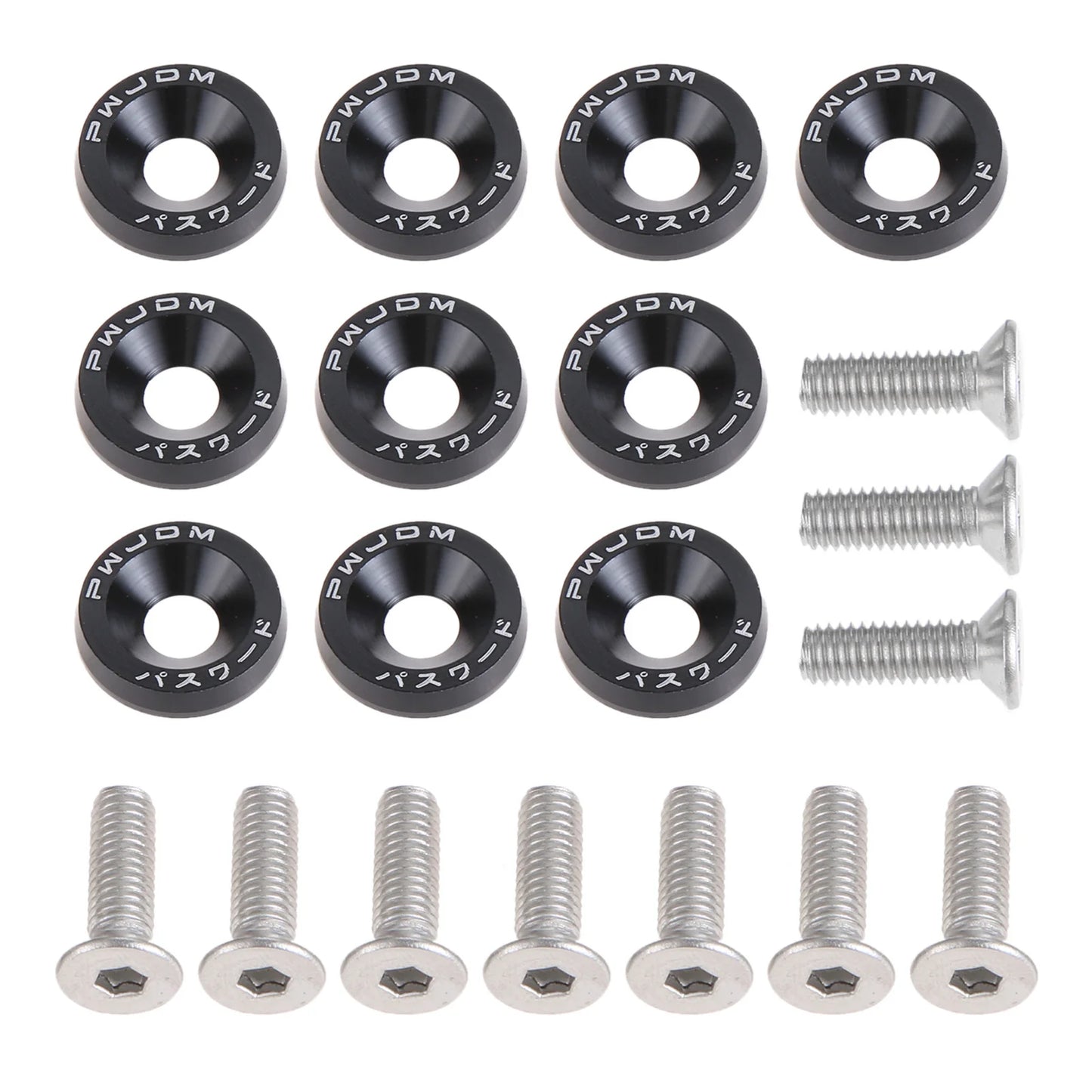 M6 Anodized Aluminum Fender Screw Washers Bolts for Automobile Fender Headlight Bumper Car Modified Fasteners Aluminum