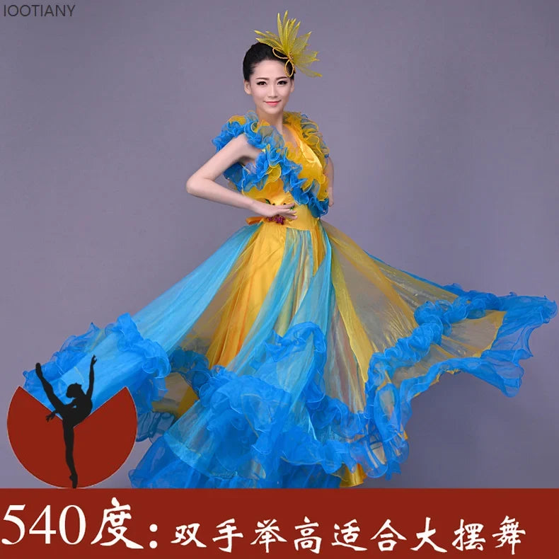 Women's flamenco opening dance big swing dress