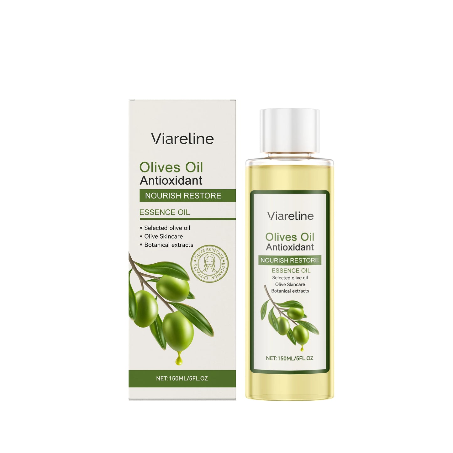 Olive Oil Facial Skincare Set, Hydrating & Soothing Dry Skin Care, Elasticity Boosting Treatment, Complete Routine