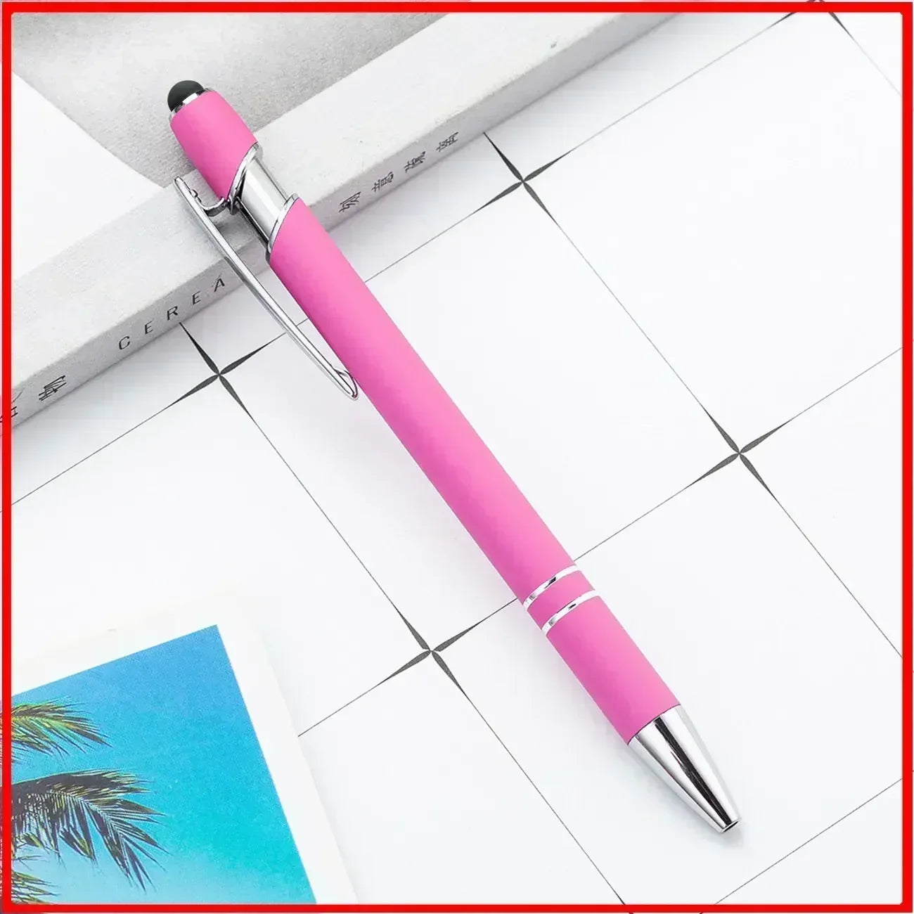20-200 Pcs Custom Logo Metal Ballpoint Pen Text Engraving Touch Screen Advertising Pen Office School Private Customization Gift