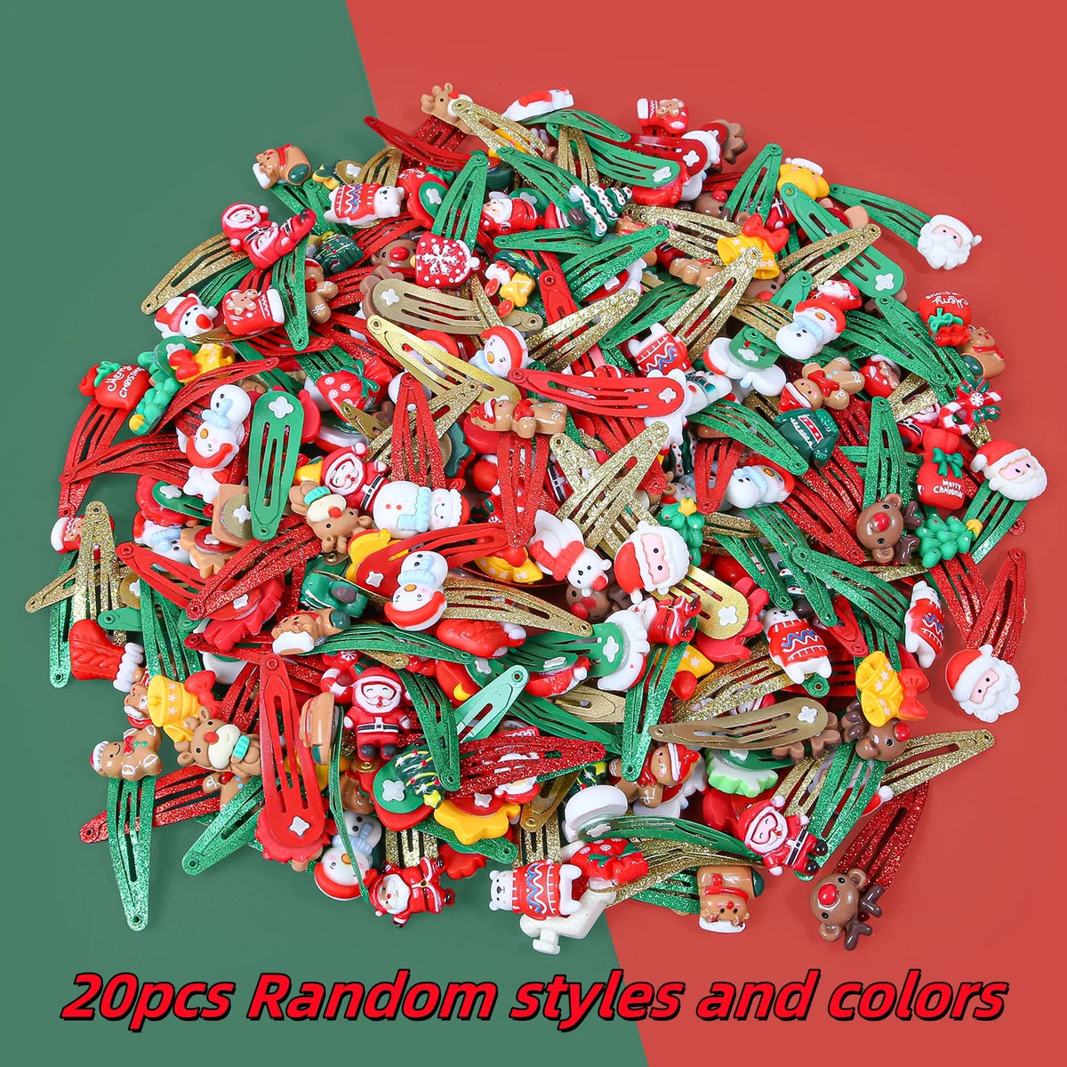 10/20/30PCS Cartoon Christmas Hair Clips Girls Party Hair Barrettes Clips Christmas Hair Clip Children Kids Hair Accessories