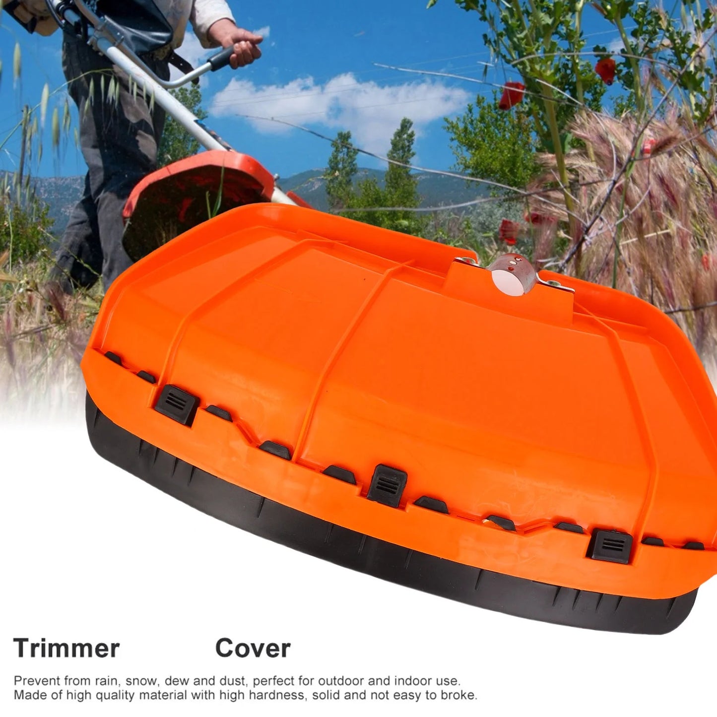 Orange Lawn Mower Cover For Lawn Mower Trimmer Dust Cover Accessory Made Of High Quality Plastic Strong/Durable 26mm/28mm