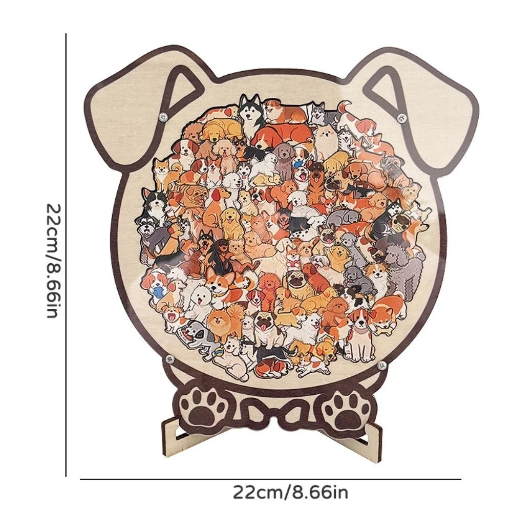 Wooden Animal Jigsaw Puzzle - Dog, Cat & Bear Cartoon Set – photo 8