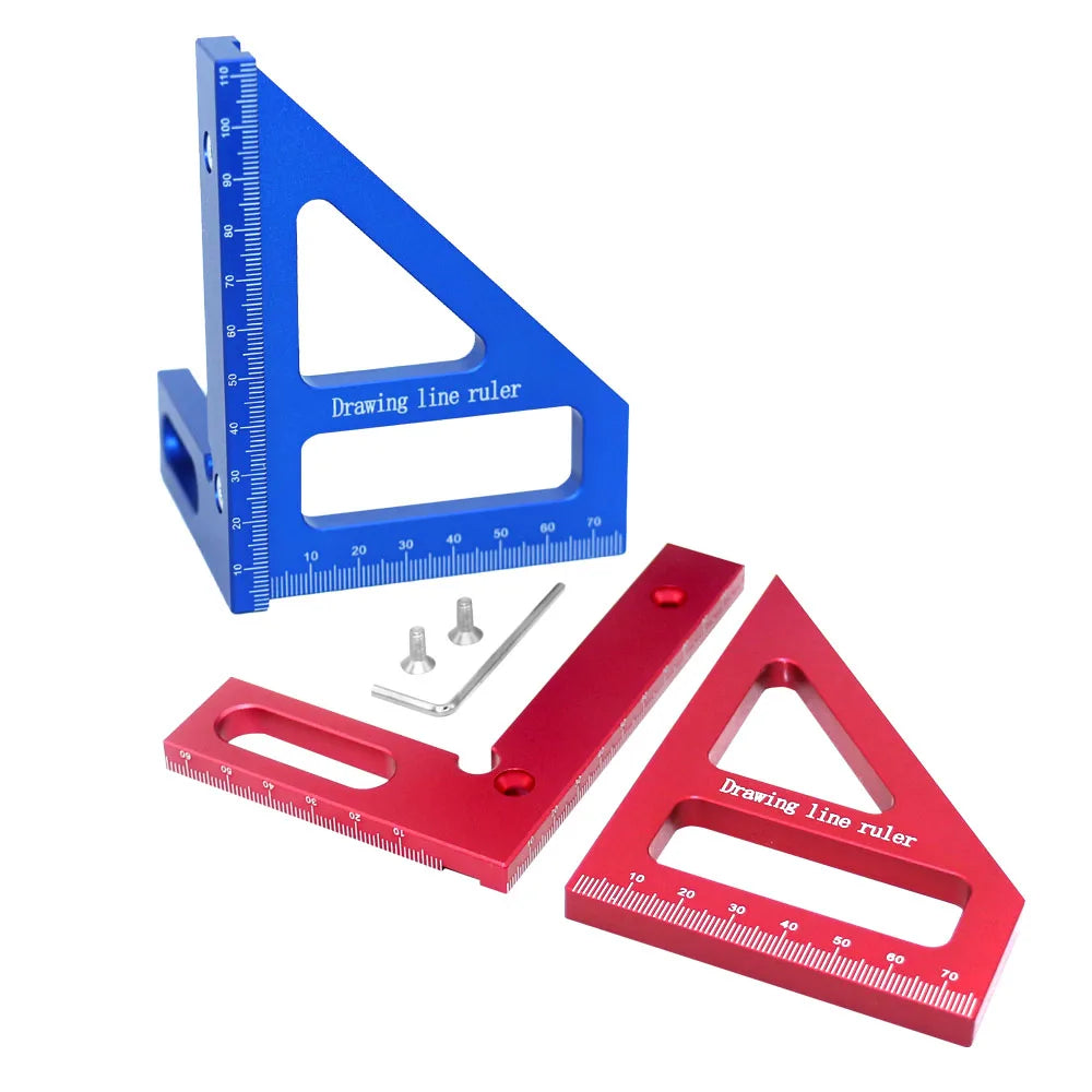 Carpenter Square -Woodworking Square Protractor Aluminum/Plastic Ruler 3D Multi Angle 45/90 Degree Layout Measuring Ruler
